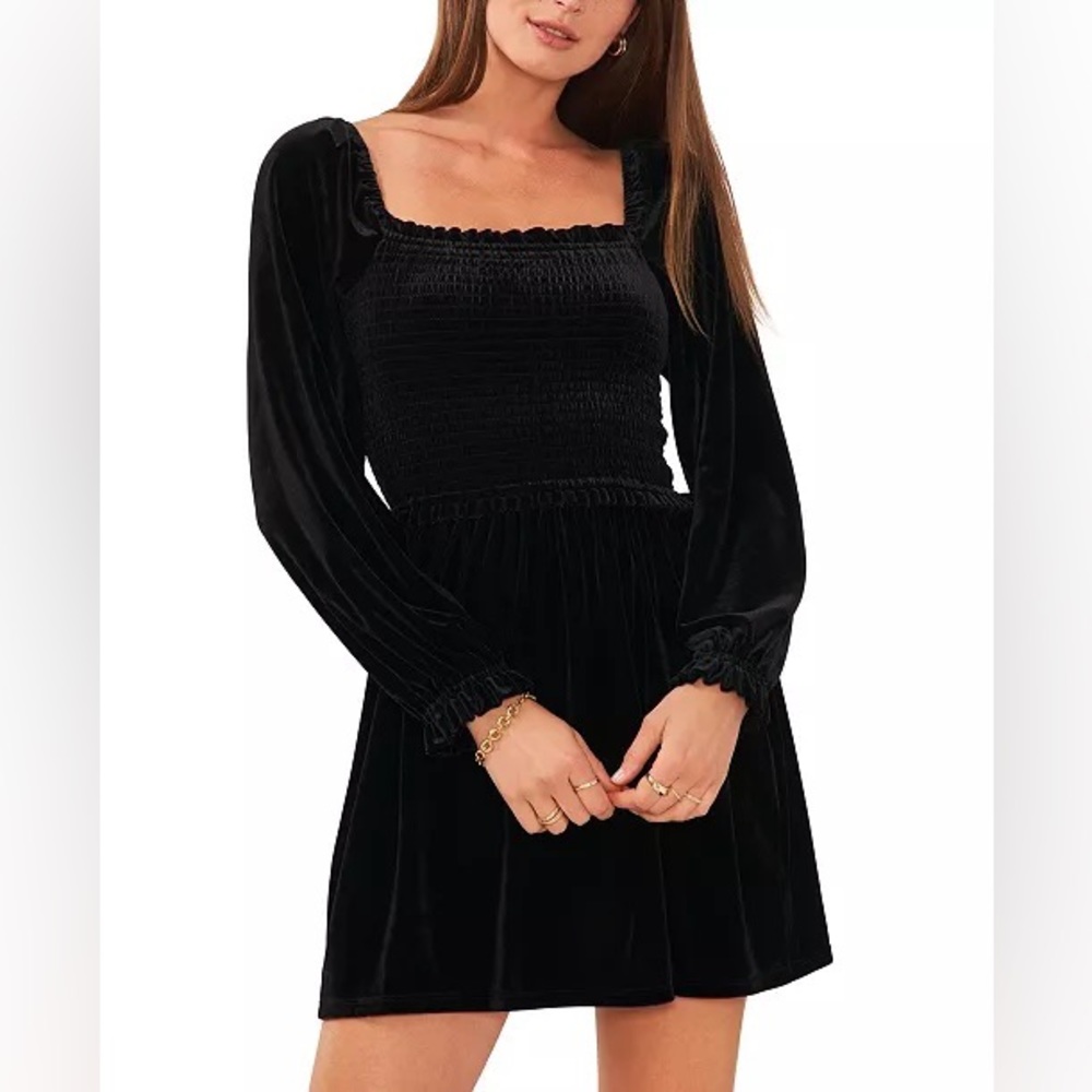 1 STATE BLACK VELVET DRESS
